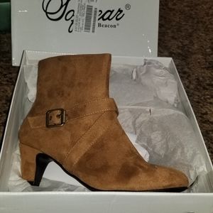 BRAND NEW IN BOX. ..SOFTWEAR BRAND CAMEL BOOTIES..